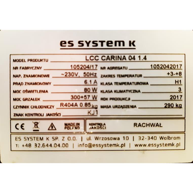 Witryna cukiernicza 143cm Es System K LCC Carina 04