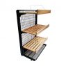 Regał sklepowy przyścienny metal/drewno (4 półki)
