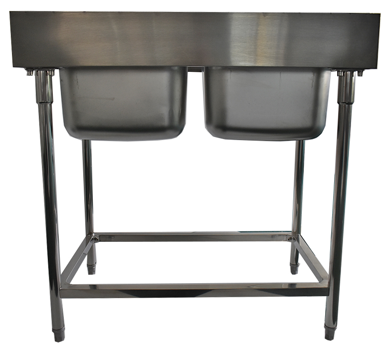 Basen zlew gastronomiczny dwukomorowy z rantem Mega-M 100x60x85(H) MM-C400701 stal nierdzewna