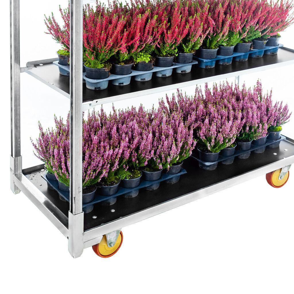Wózek duński kwiatowy 4-półkowy CC na kwiaty na kwiaty wrzosy