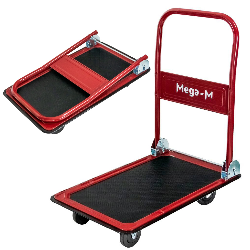 Wózek platformowy magazynowy Mega-M 150 kg koła na łożyskach