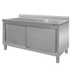 Zdjęcie produktu: Zlew gastronomiczny spawany z komorą po prawej stronie i szafką Mega-M 160x60x85 cm stal nierdzewna