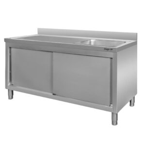 Zdjęcie produktu: Zlew gastronomiczny spawany z komorą po prawej stronie i szafką Mega-M 160x60x85 cm stal nierdzewna