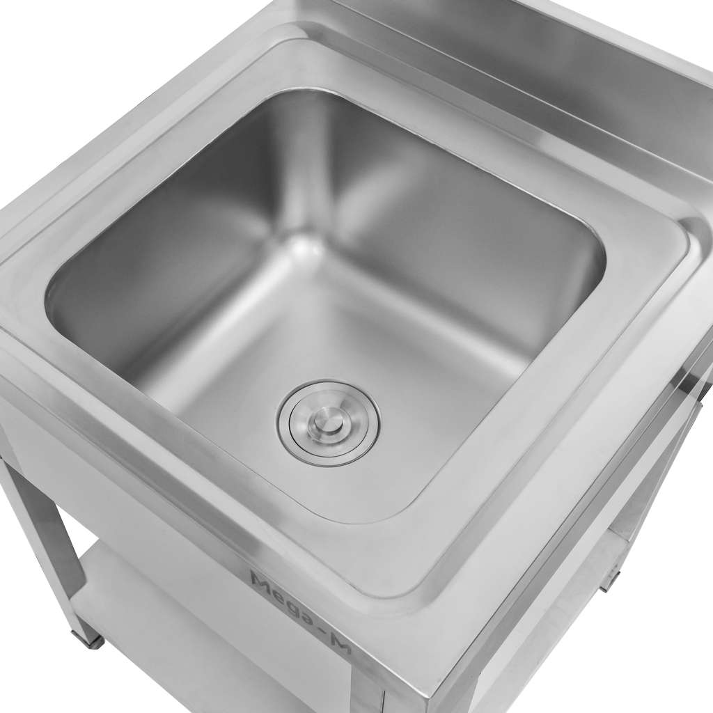 Zlew gastronomiczny ze stali nierdzewnej 60x60x85 z syfonem