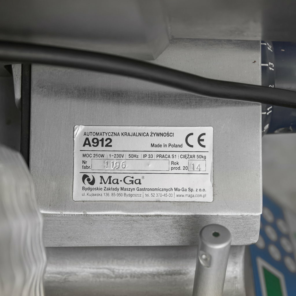 Krajalnica automatyczna Ma-Ga A912 do wędlin i sera 2015 r