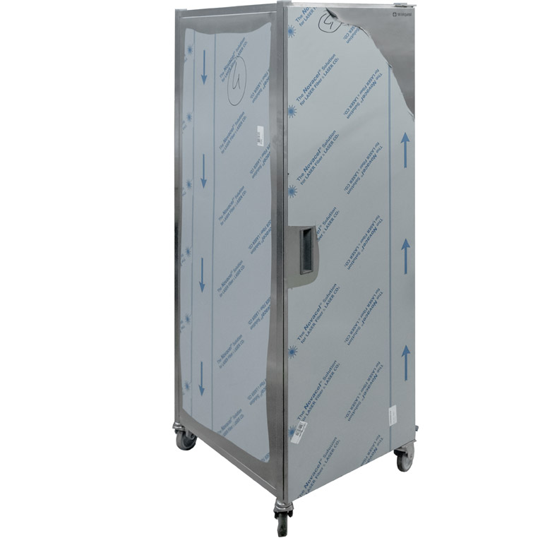 Wózek transportowy na tace obudowany 48,5x63,5x161(H ) stal nierdzewna