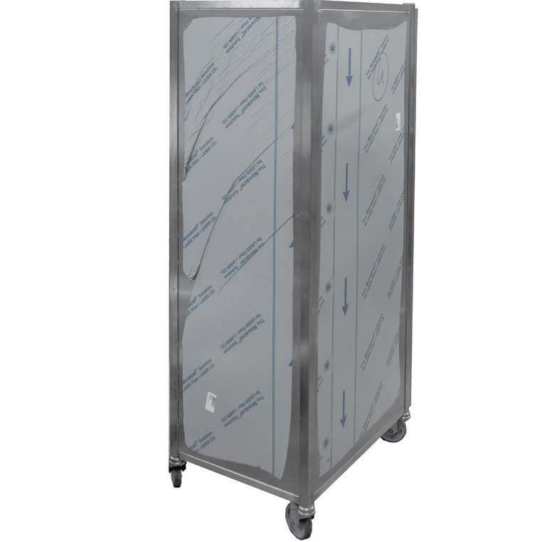 Wózek transportowy na tace obudowany 48,5x63,5x161(H ) stal nierdzewna