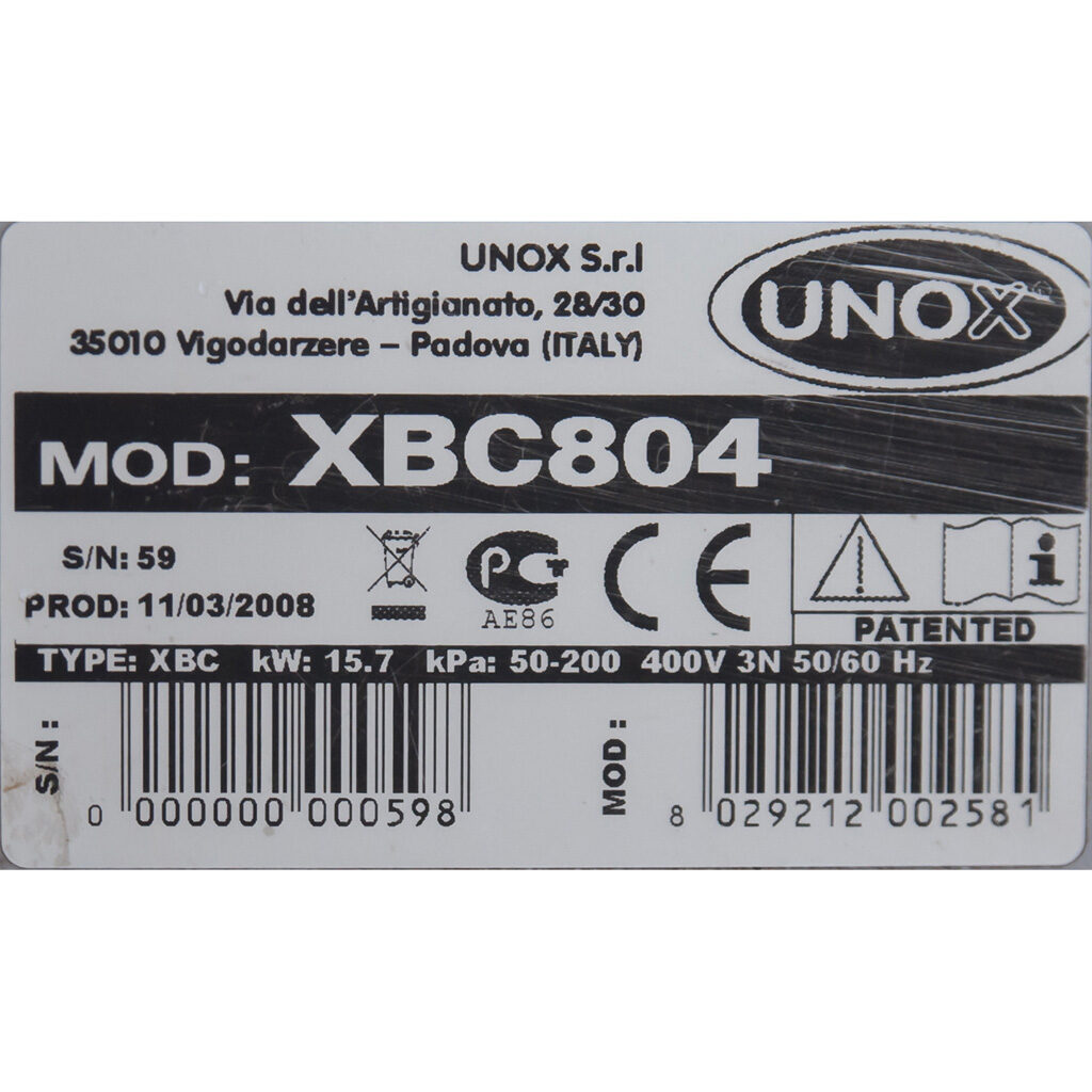 Piec konwekcyjno-parowy UNOX XBC 804  piekarniczo-cukierniczy + podstawa