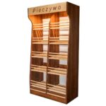 Zdjęcie produktu: Regał na pieczywo H-200 cm L-100 cm G-50 cm plexi oświetlenie LED orzech ecco