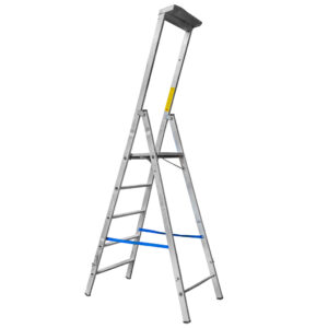 Drabina magazynowa aluminiowa Drabex 5 stopni wysokość 128 cm tył