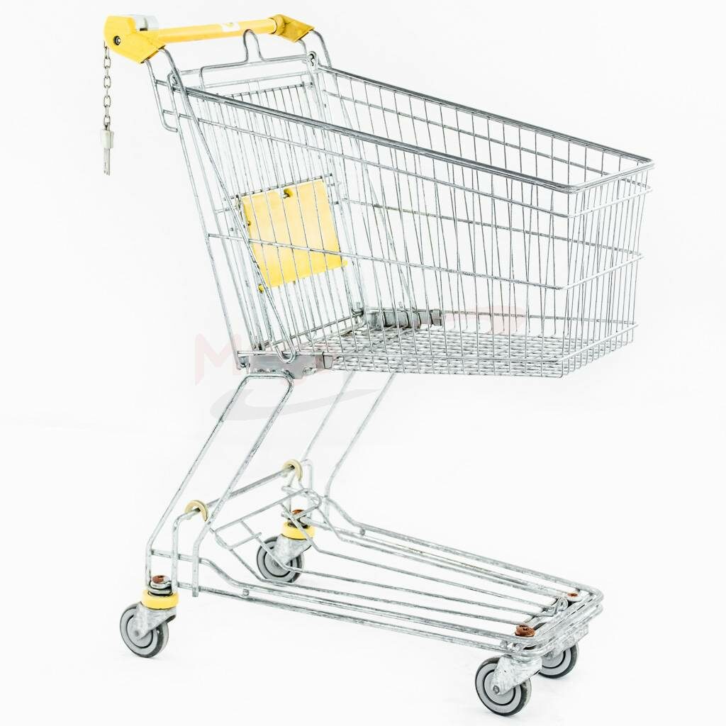 Wózek sklepowy marketowy Wanzl D90RC z siedziskiem dla dziecka wyposażony w monetnik str. prawa