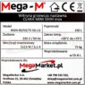 Tabliczka znamionowa do witryny grzewczej nastawnej marki Mega-M ELSA MINI S90 z szybą giętą