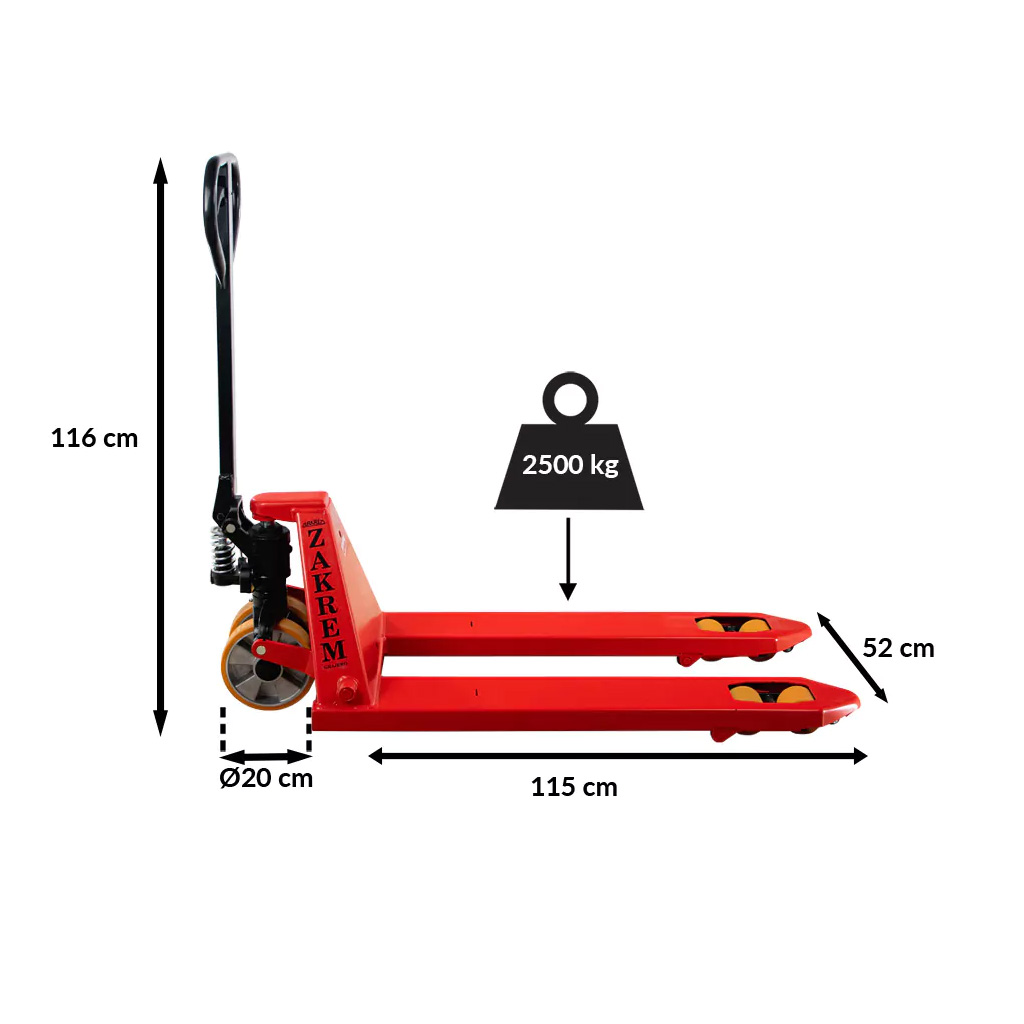 Wózek paletowy ZAKREM WRU4-2500 VTV L-1150 paleciak ręczny MTP003225