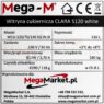 Tabliczka znamionowa w witrynie cukierniczej marki Mega-M CLARA S120