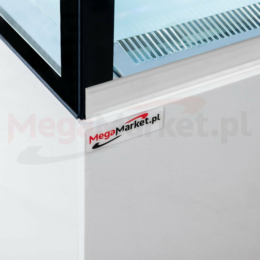 Witryna cukiernicza przeszklona firmy Mega-M ELSA S180 pojemność 910L logo