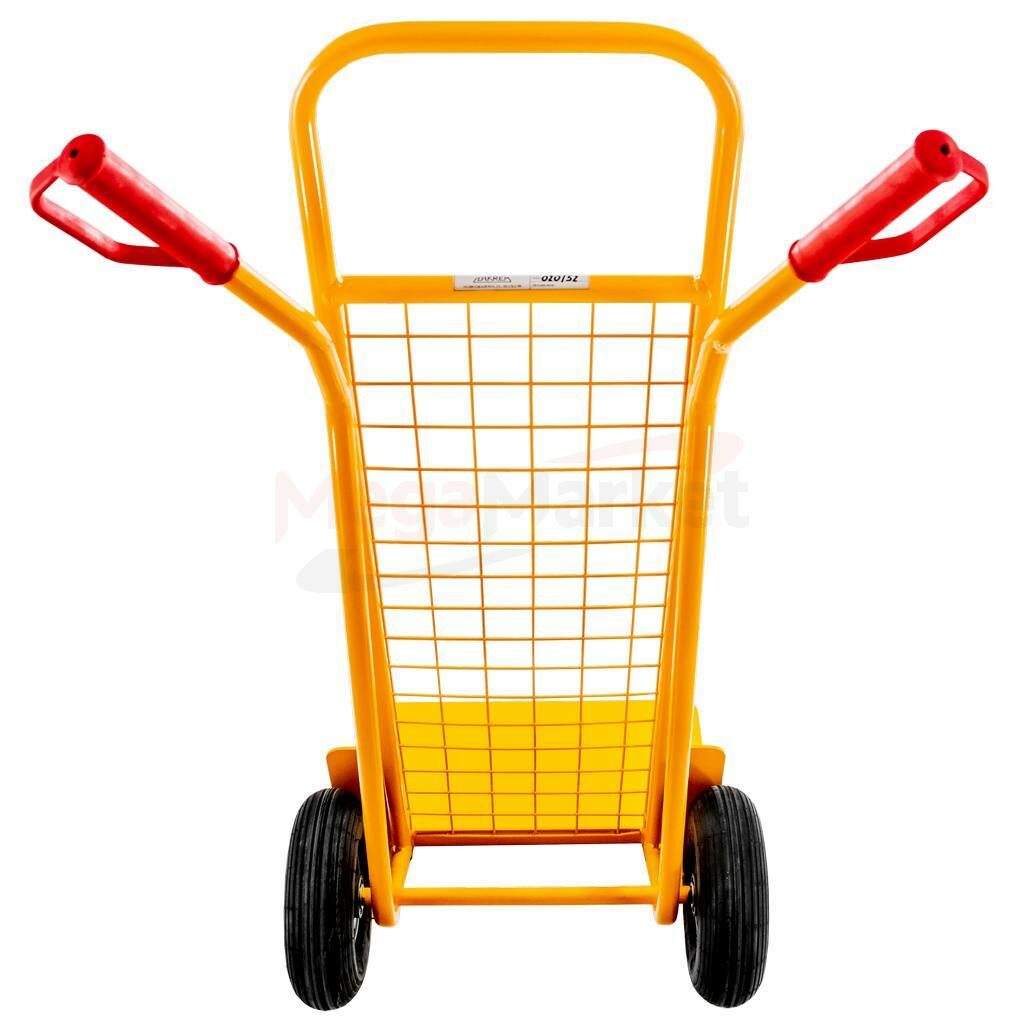 Wózek magazynowy transportowy z siatką rączkami i szuflą żółty Zakrem 200kg