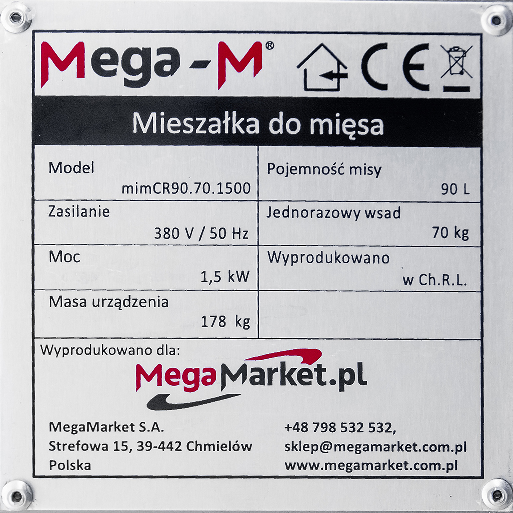 Mieszałka do mięsa z wychylną dzieżą Mega-M mimCR90.70.1500