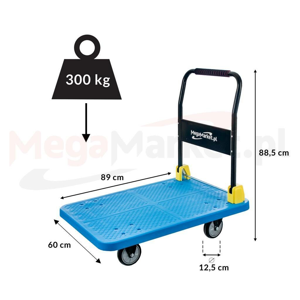 Wózek platformowy 300 kg plastikowy wymiary