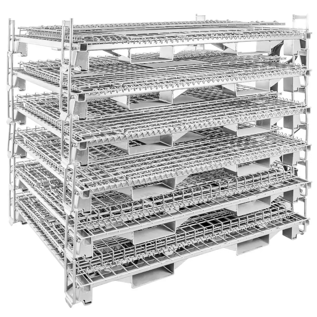 Pojemnik koszowy z uchwytami gitterbox składany 120x100x91 cm skrzyniopaleta siatkowa MTP001400