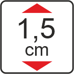 regulacja półki co 1,5 cm