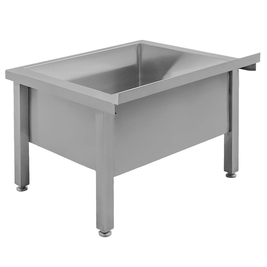 Basen gastronomiczny spawany jednokomorowy niski Mega-M 60x60x50 cm stal nierdzewna mtp001987