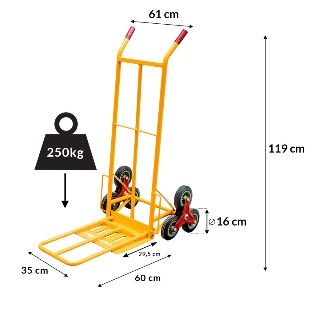 Wózek transportowy schodowy młynarka