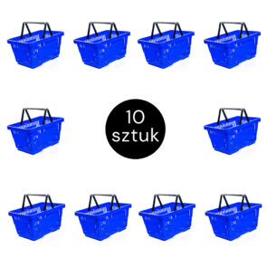 Koszyk sklepowy zakupowy Mega-M niebieski ZESTAW 10 szt