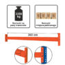 Trawers MECALUX L-360 cm 15×5 cm nośność na parę trawersów 3350 kg (2CS1515) pomarańczowy