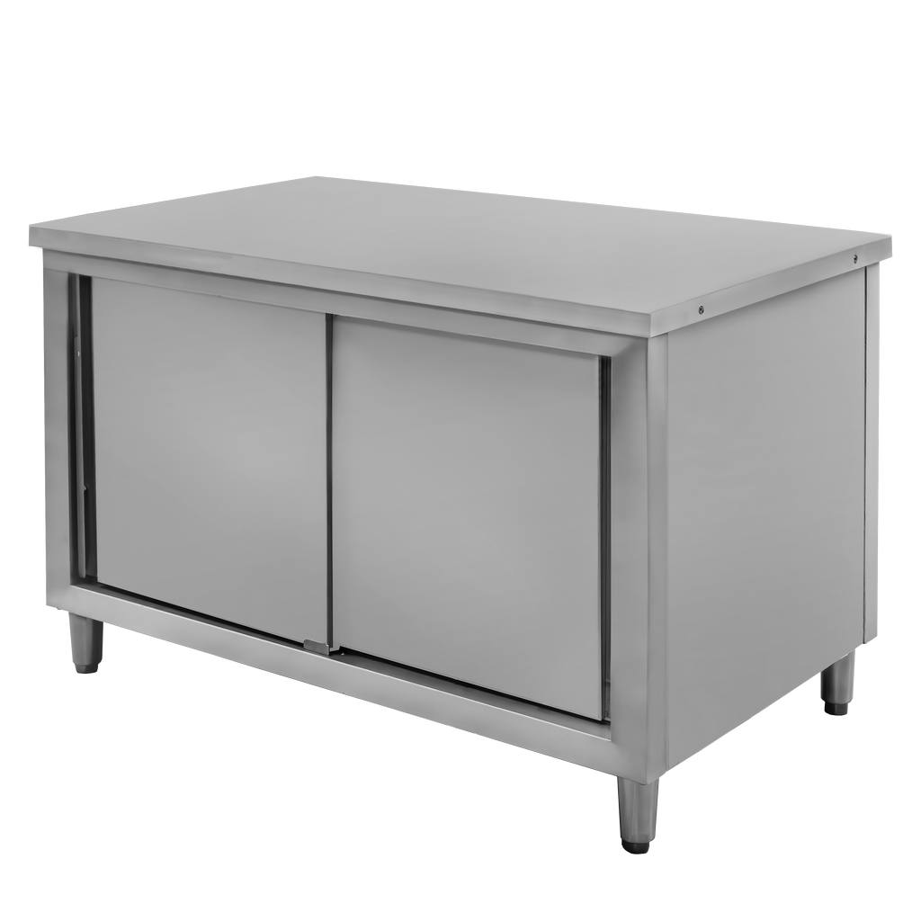 Stół gastronomiczny centralny przelotowy z szafką Mega-M 120x70x85 cm stal nierdzewna MTP001774