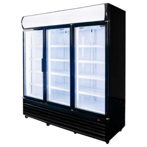 Zdjęcie produktu: Witryna chłodnicza 3-drzwiowa 1506L Mega-M RICO i180 oświetlenie LED podświetlany górny plafon reklamowy