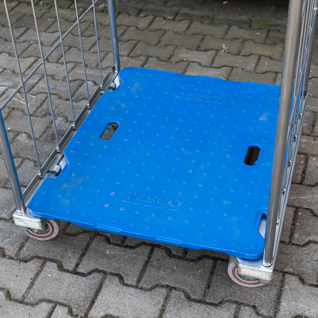 Rollkontener (rollcage, rollbox) wózek siatkowy transportowy kolor niebieski