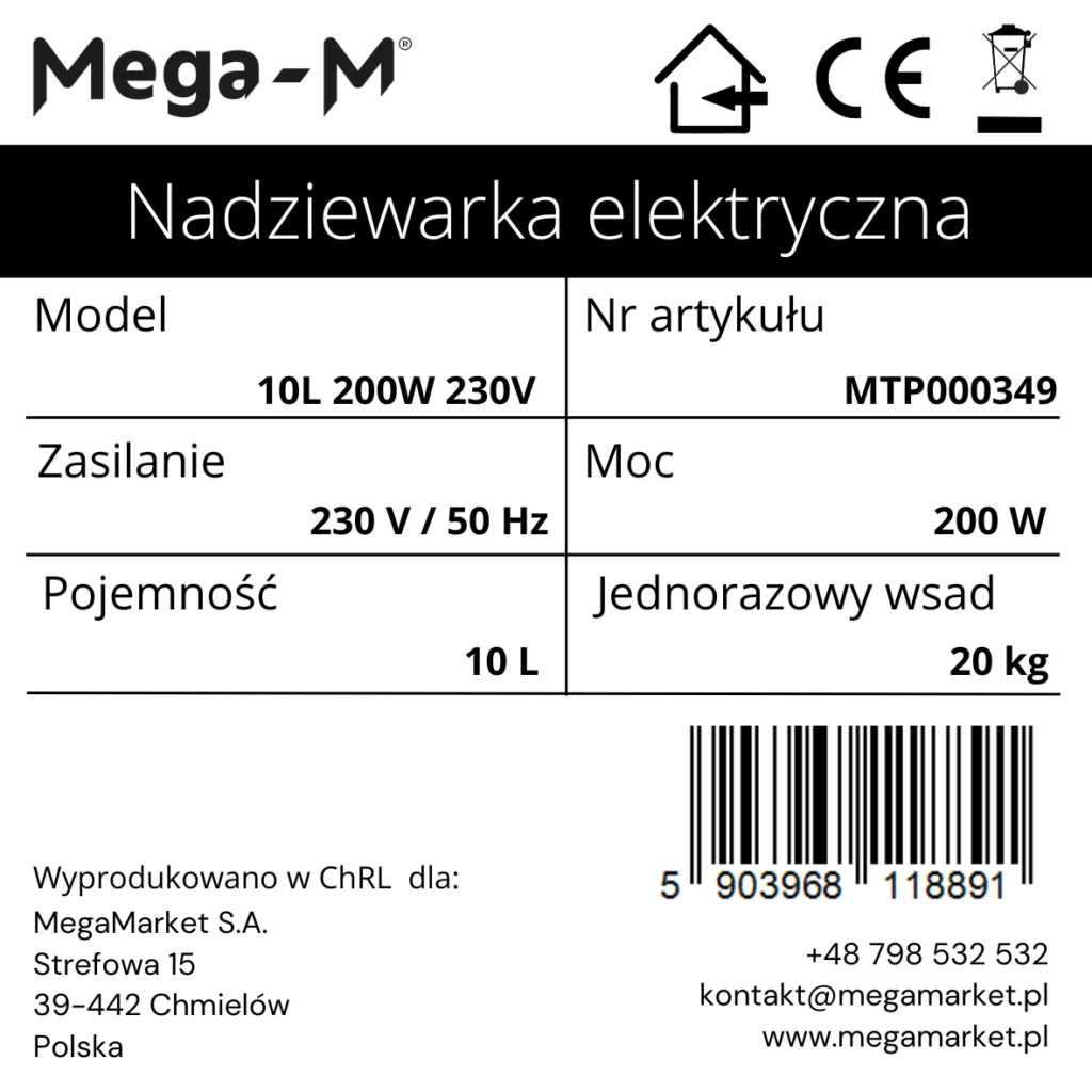 nadziewarka do kiełbas 10 l