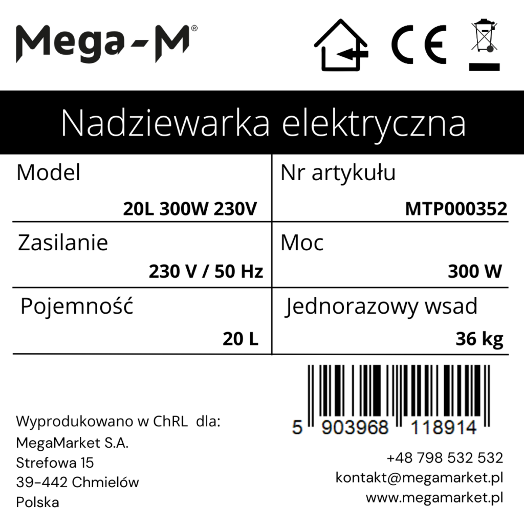 nadziewarka do kiełbas 20 l