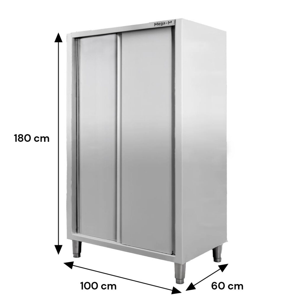 Szafa gastronomiczna przelotowa Mega-M 2-drzwiowa 100x60x180 cm stal nierdzewna-MTP001881 wymiarowanie