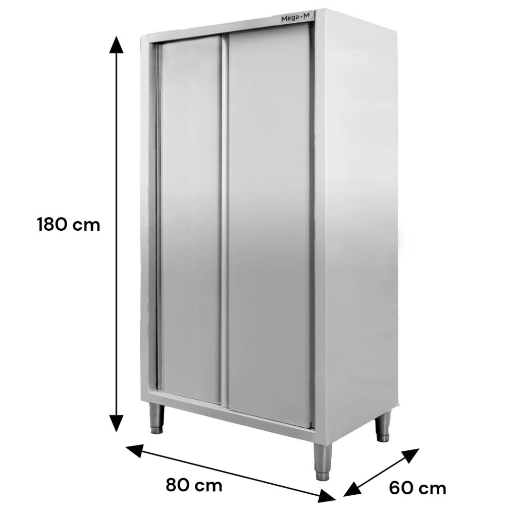 Szafa gastronomiczna przelotowa Mega-M 2-drzwiowa 80x60x180 cm stal nierdzewna-MTP001880 wymiarowanie