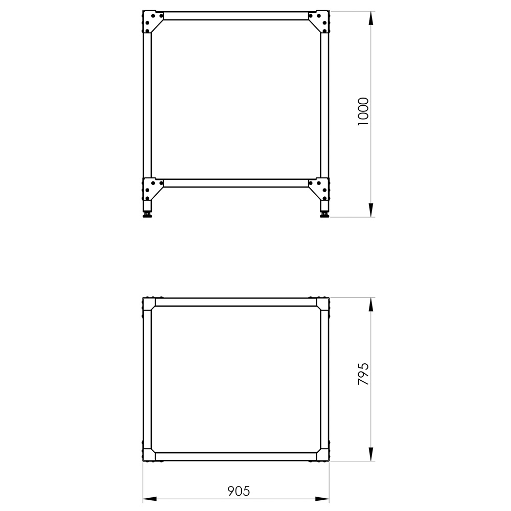 Podstawa pieca Stalgast ze stali nierdzewnej 782020 dla GGF E-Start Line 90,5x79,5x100 cm-MTP003933-wymiarowanie