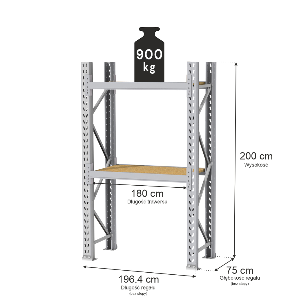regał paletowy półkowy MAGO HX 200x196,4 cm