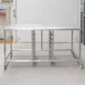 Stół gastronomiczny mobilny wydawczy 170x70x85 cm stal nierdzewna MTP004159
