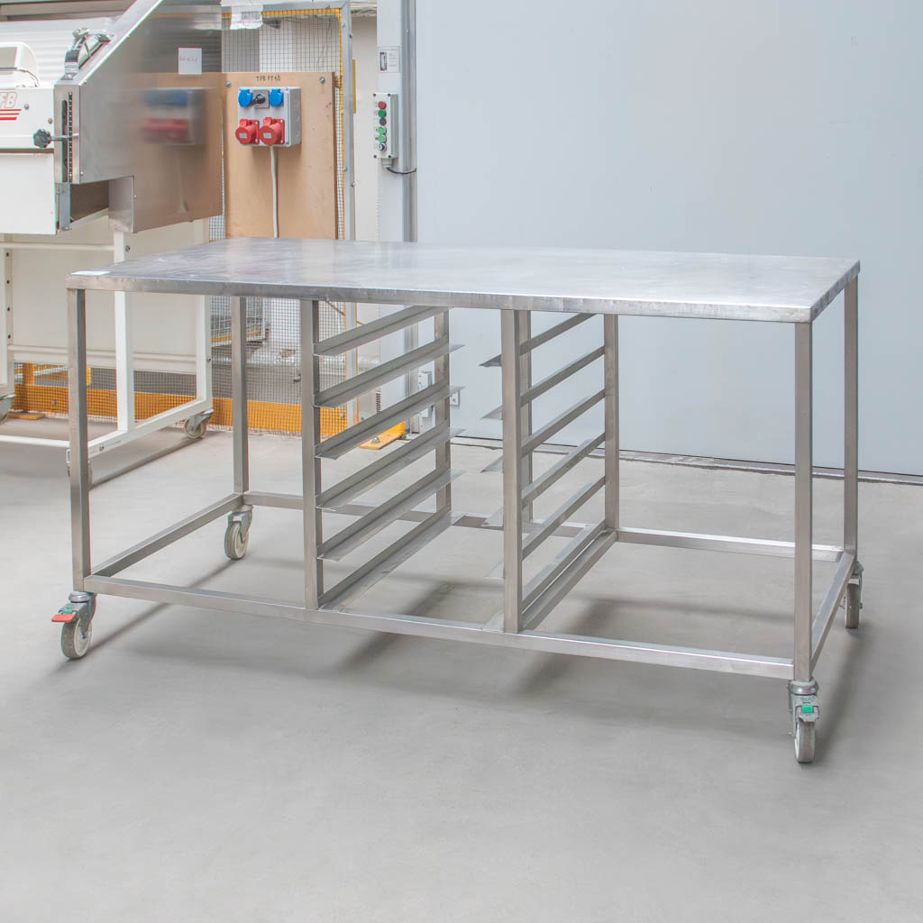 Stół gastronomiczny mobilny wydawczy 170x70x85 cm stal nierdzewna MTP004159