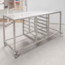 Stół gastronomiczny mobilny wydawczy 170x70x85 cm stal nierdzewna MTP004159