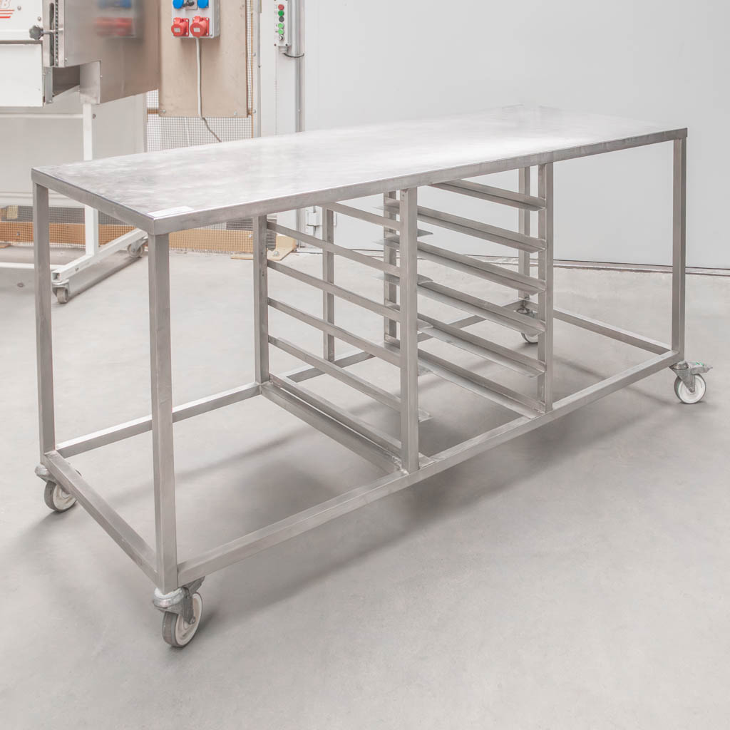 Stół gastronomiczny mobilny wydawczy 170x70x85 cm stal nierdzewna MTP004159