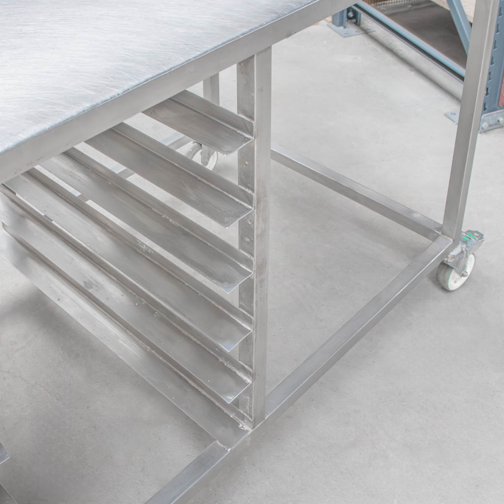 Stół gastronomiczny mobilny wydawczy 170x70x85 cm stal nierdzewna MTP004159