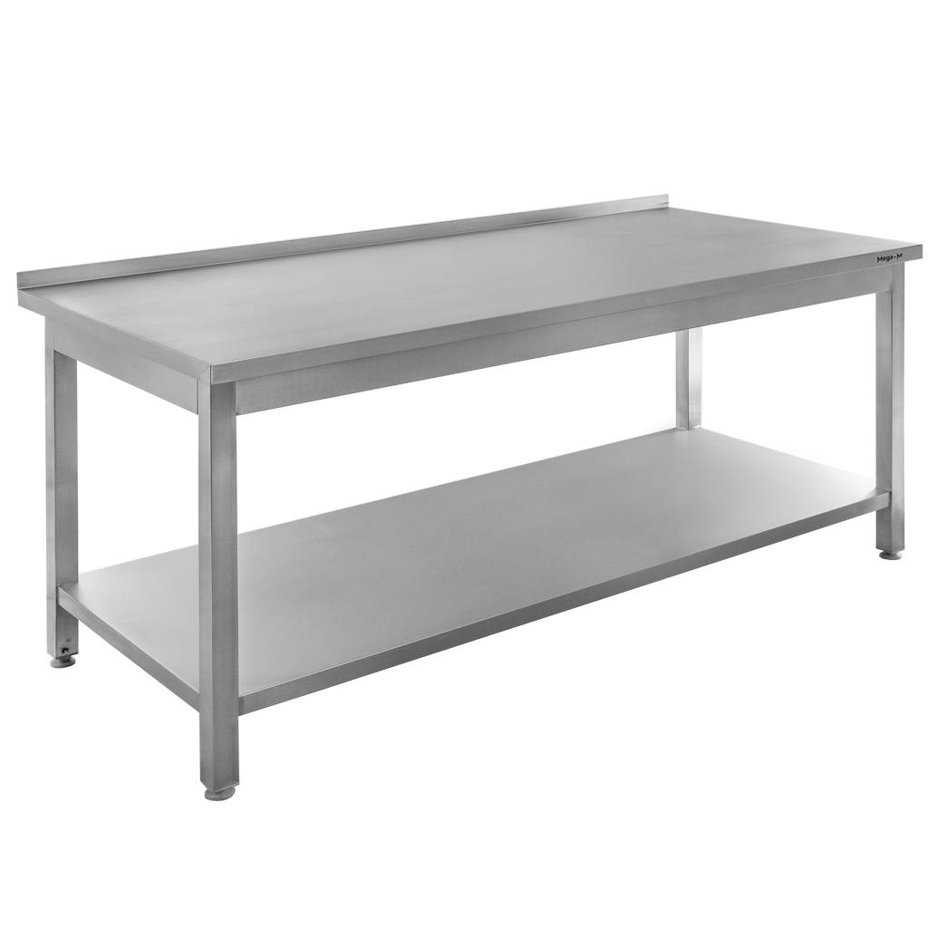 Stół gastronomiczny roboczy spawany z półką Mega-M 200x60x85 cm stal nierdzewna MPT003803