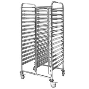 Wózek regał mobilny gastronomiczny na tace Mega-M 74x55x170 cm stal nierdzewna-MTP001921