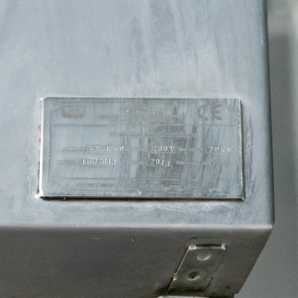 Komora wędzarniczo-parzelnicza A&J KW150 MTP001474 tabliczka znamionowa