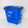 Koszyk sklepowy zakupowy na kółkach z wysuwaną rączką niebieski mpp004634