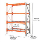 Zdjęcie produktu: Regał magazynowy 4-półkowy MGL MAGO HX H-200 cm G-63 cm L-138.2 cm moduł dostawny 300 kg