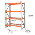 Zdjęcie produktu: Regał magazynowy 4-półkowy MGL MAGO HX H-200 cm G-63 cm L-146.4 cm moduł bazowy 300 kg