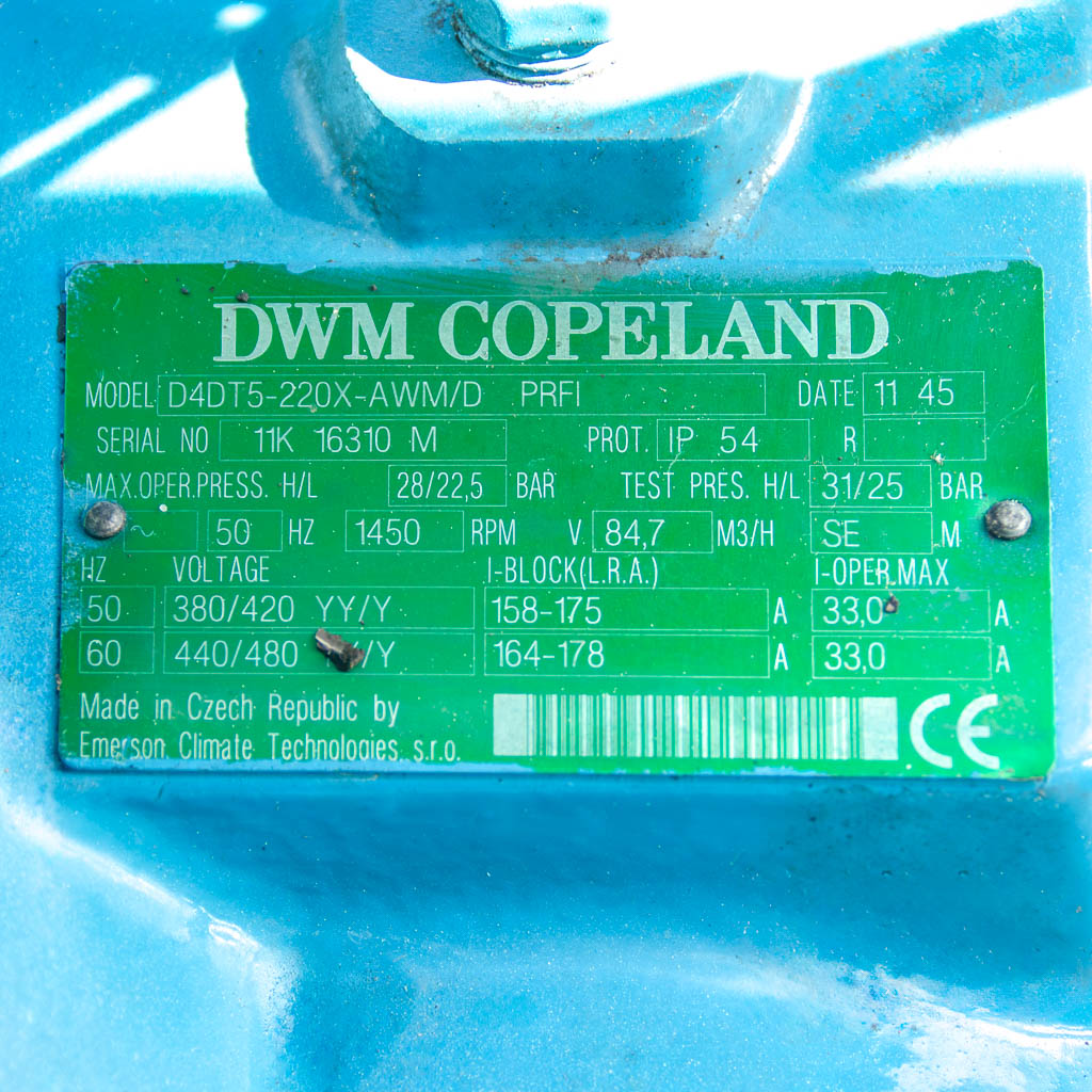 Zestaw sprężarkowy COPELAND 4x sprężarka D4DT5-220X-AWM wydajność 4x84,7 m3h mpp000852