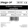 Drabina magazynowa przejezdna pomost magazynowy Mega-M H 306 cm 12 stopni